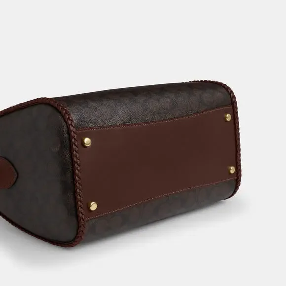 Rowan Large Satchel Bag In Signature Canvas With Fringe - Picture 8 of 8